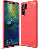 Huawei P30 Pro Hoesje - Mobigear - Brushed Slim Serie - TPU Backcover - Rood - Hoesje Geschikt Voor Huawei P30 Pro