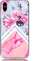 Apple iPhone XS Max Hoesje - Mobigear - Marble Serie - TPU Backcover - Flowers - Hoesje Geschikt Voor Apple iPhone XS Max