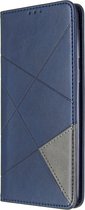 Samsung Galaxy A21 Hoesje - Mobigear - Rhombus Slim Serie - Kunstlederen Bookcase - Blauw - Hoesje Geschikt Voor Samsung Galaxy A21