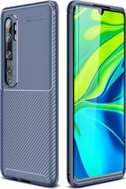 Xiaomi Mi Note 10 Hoesje - Mobigear - Racing Serie - TPU Backcover - Blauw - Hoesje Geschikt Voor Xiaomi Mi Note 10