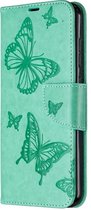 Nokia 2.3 Hoesje - Mobigear - Butterfly Serie - Kunstlederen Bookcase - Turquoise - Hoesje Geschikt Voor Nokia 2.3