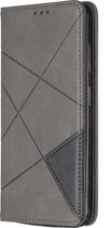 Nokia 3.2 Hoesje - Mobigear - Rhombus Slim Serie - Kunstlederen Bookcase - Grijs - Hoesje Geschikt Voor Nokia 3.2