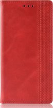 Sony Xperia 1 II Hoesje - Mobigear - Sensation Serie - Kunstlederen Bookcase - Rood - Hoesje Geschikt Voor Sony Xperia 1 II
