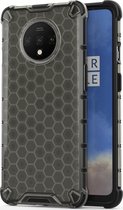 OnePlus 7T Hoesje - Mobigear - Honeycomb Serie - Hard Kunststof Backcover - Zwart - Hoesje Geschikt Voor OnePlus 7T