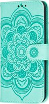 Samsung Galaxy Note 10 Lite Hoesje - Mobigear - Mandala Serie - Kunstlederen Bookcase - Turquoise - Hoesje Geschikt Voor Samsung Galaxy Note 10 Lite