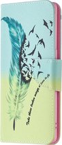 OPPO Find X2 Neo Hoesje - Mobigear - Design Serie - Kunstlederen Bookcase - Veren - Hoesje Geschikt Voor OPPO Find X2 Neo