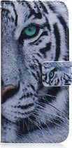 Huawei P40 Lite 5G Hoesje - Mobigear - Design Serie - Kunstlederen Bookcase - Tiger - Hoesje Geschikt Voor Huawei P40 Lite 5G