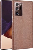 Samsung Galaxy Note20 Ultra Hoesje - Mobigear - Croco Serie - Hard Kunststof Backcover - Bruin - Hoesje Geschikt Voor Samsung Galaxy Note20 Ultra