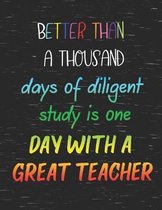 Better Than A Thousand Days of Diligent Study Is One Day With A Teacher