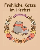 Froehliche Katze im Herbst Happy Fall