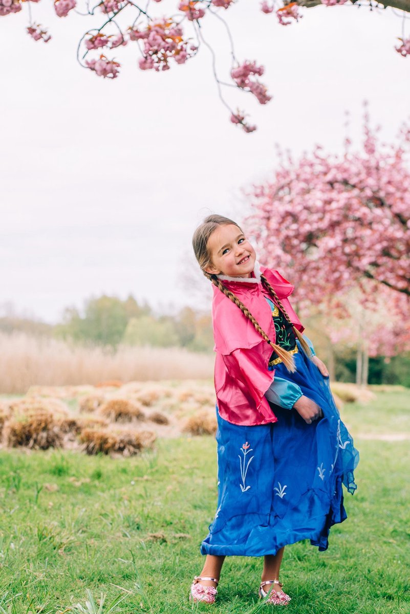 Carnavalskleding kinderen - Het Betere Merk prinsessenjurk meisje - verkleedkleren meisje - tiara - kroon - toverstaf- Anna verkleedjurk — afbeelding 6