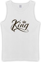 Witte Tanktop met  " King " print Zwart size XL