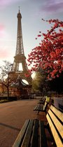 Eiffeltoren Van Een Afstand deurposter 92x202 cm