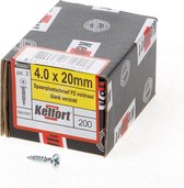 Kelfort Spaanplaatschroef platverzonken kop verzinkt pozidriv voldraad 4.0 x 20mm