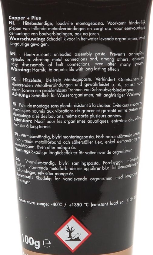 Kroon-Oil Copper Plus - Montagepasta - Hittebestendig - 100g - Loodvrij van Merkloos — afbeelding 2