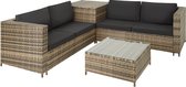 tectake  - zitgroep Siena wicker - incl. opbergkist -  natuurkleur - 403723