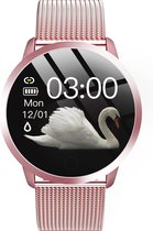 Belesy® Smartwatch Elite - Smartwatch Dames - Horloge - Stappenteller - 1.02 inch - Kleurenscherm - Meerdere Wijzerplaten - Milanees - Staal - Roze - Gratis zonnebril cadeau