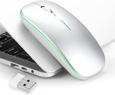 Oplaadbare Muis met Licht Zilver| Draadloze RGB muis met geweldig design | RGB Game mouse | Geschikt voor Macbook, PC, Laptop, Notebook | 2,4G | Silent Game Mouse | Links- en rechts handig |