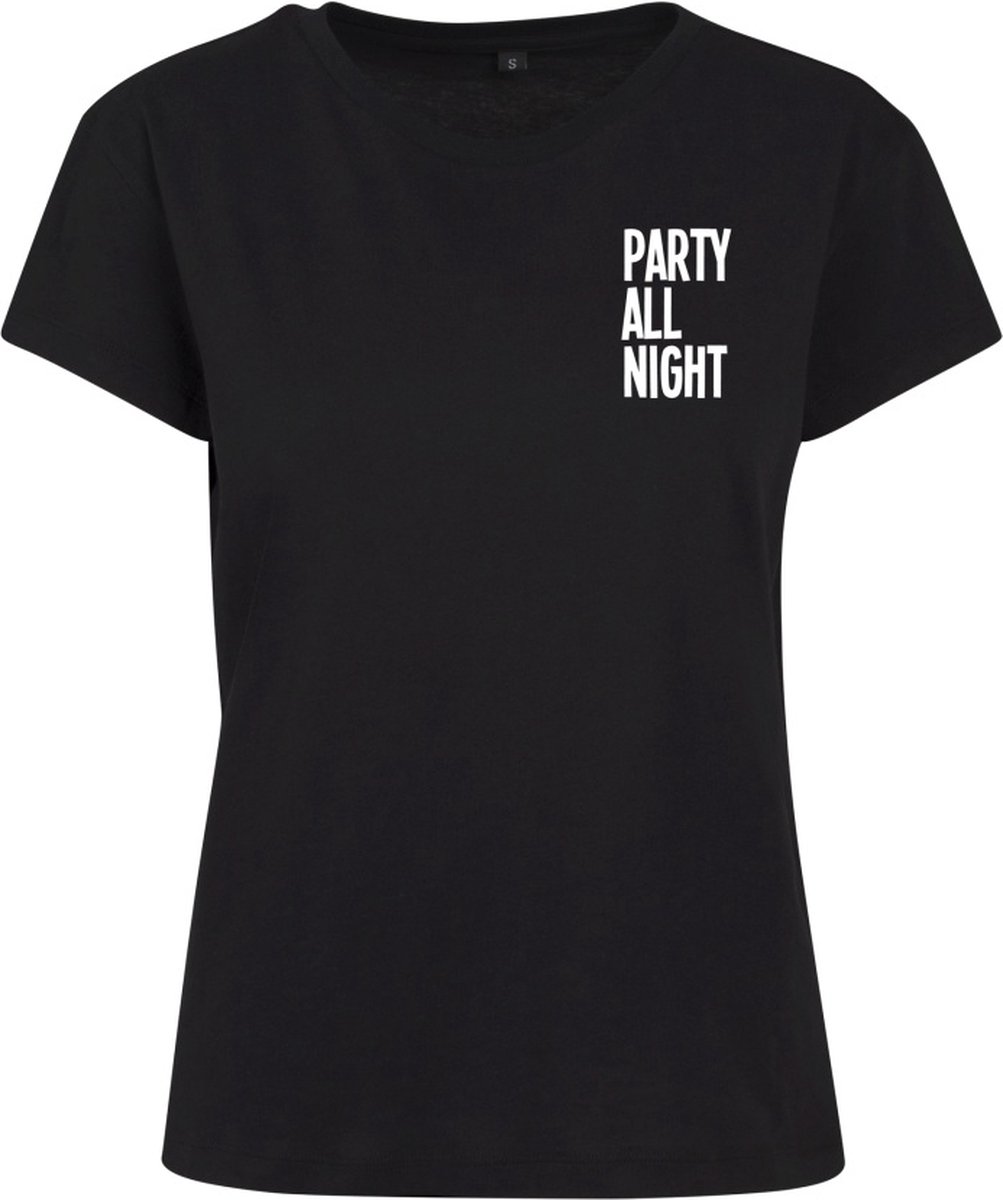 Mister Tee Party All Night Dames T-shirt XS Zwart