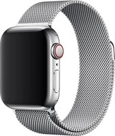 Case2go - Bandje geschikt met Apple Watch 38 / 40 mm - Bandje met magneetsluiting - Horlogeband - RVS - Zilver