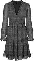 Vero Moda Dames WONDA 7/8 FRILL SHORT DRESS Black Eliza Jurk - Maat S