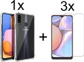 iParadise Samsung Galaxy A20S hoesje transparant siliconen case hoes cover hoesjes - 3x samsung galaxy a20s screenprotector