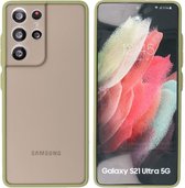 BestCases -  Samsung Galaxy S21 Ultra Hoesje - Samsung Galaxy S21 Ultra Hard Case Telefoonhoesje - Samsung Galaxy S21 Ultra Backcover - Groen
