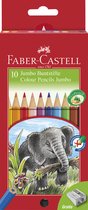 Faber Castell 10 Jumbo Kleurpotloden + Slijper Doos 3 Stuks