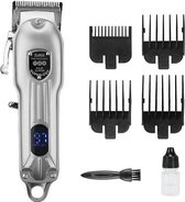 Suttik® - Draadloze Tondeuse voor Mannen - Hair Clipper - Haar Trimmer Met Olie - Zilver