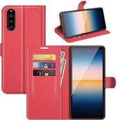 Sony Xperia 10 III hoesje - MobyDefend Kunstleren Wallet Book Case - Rood - GSM Hoesje - Telefoonhoesje Geschikt Voor: Sony Xperia 10 III