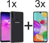 iParadise Samsung Galaxy A42 hoesje transparant siliconen case hoes cover hoesjes - 3x samsung galaxy a42 screenprotector