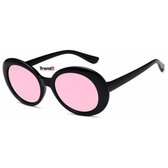 Zonnebril Stijl Kurt Cobain - Zwart / Roze