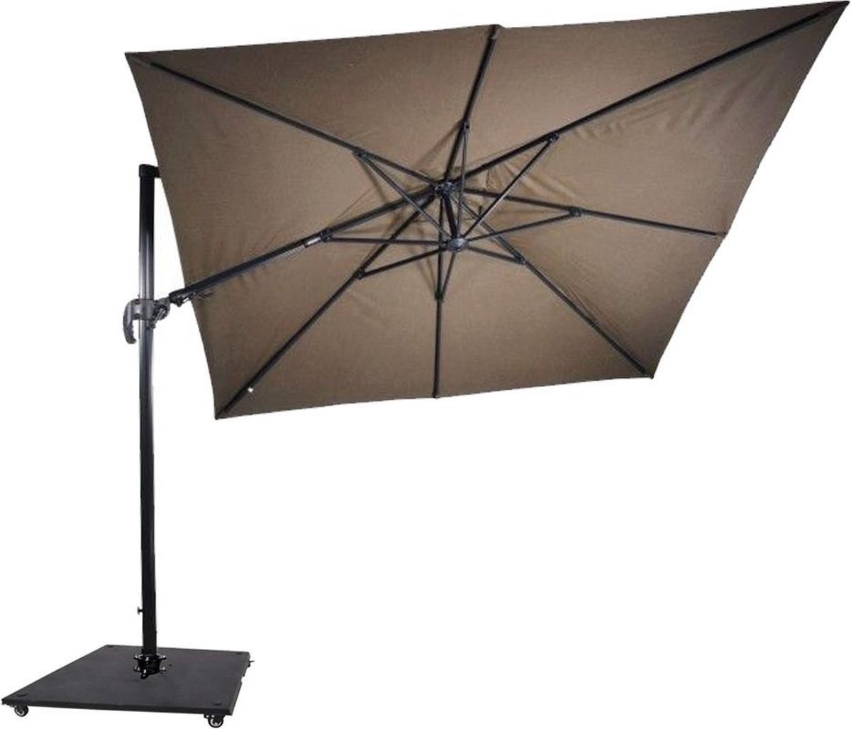 Zweefparasol VirgoFlex Taupe 300 x 300 cm - incl. Zware Parasolvoet
