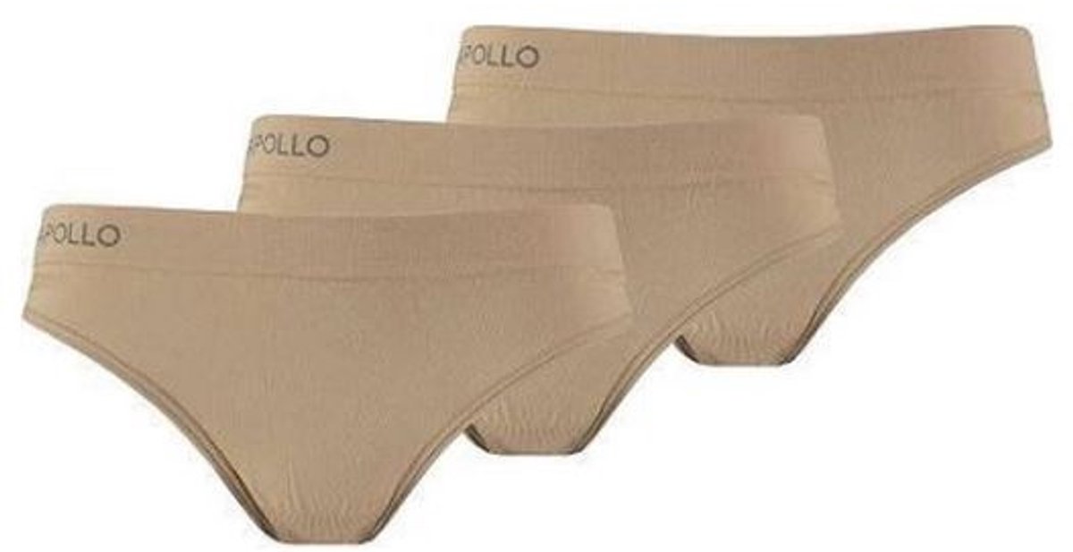 Comfort Essentials - Naadloos Ondergoed Dames - Dames Slips - 3 pack - Nude - L - Dames Ondergoed Katoen