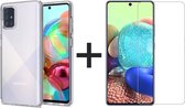 iParadise Samsung Galaxy A71 hoesje transparant siliconen case hoes cover hoesjes - 1x samsung galaxy a71 screenprotector