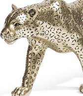 Coco Maison - Luipaard beeld - Goud - Polyresin - 36X11X17CM - Decoratieve Accessoires - Woonaccessoires - Woondecoratie - Leopard - Tijger