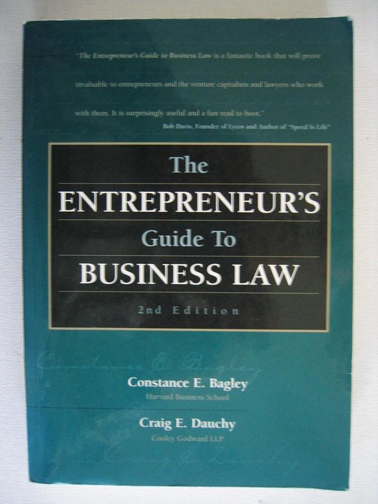 Entrepreneur's Guide To Business Law - cover