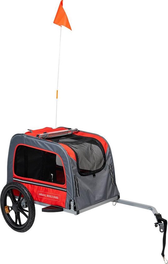 Hondenfietskar Animal Boulevard Rood/Grijs Medium - 130 x 63 x 78 cm