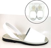 Stravers - Witte Leren Spaanse Sandalen Maat 42 Dames Grote Maten Menorquinas