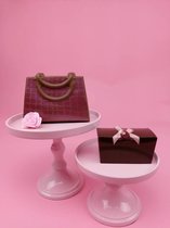 Handtasje in Chocolade "Pink Pattern"