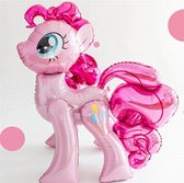 Ballon met rietje .Roze "100X97cm" Paard Pony Folie Ballonnen Gelukkige Verjaardag