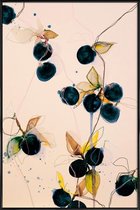 JUNIQE - Poster met kunststof lijst Blueberries 01 -13x18 /Blauw &