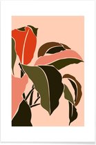 JUNIQE - Poster Plant -30x45 /Groen & Oranje