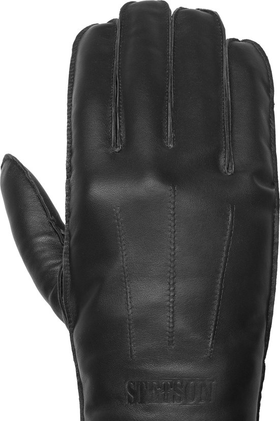 Stetson leren handschoenen glacés sheepskin met wollen voering kleur zwart  maat 9 L | bol.com