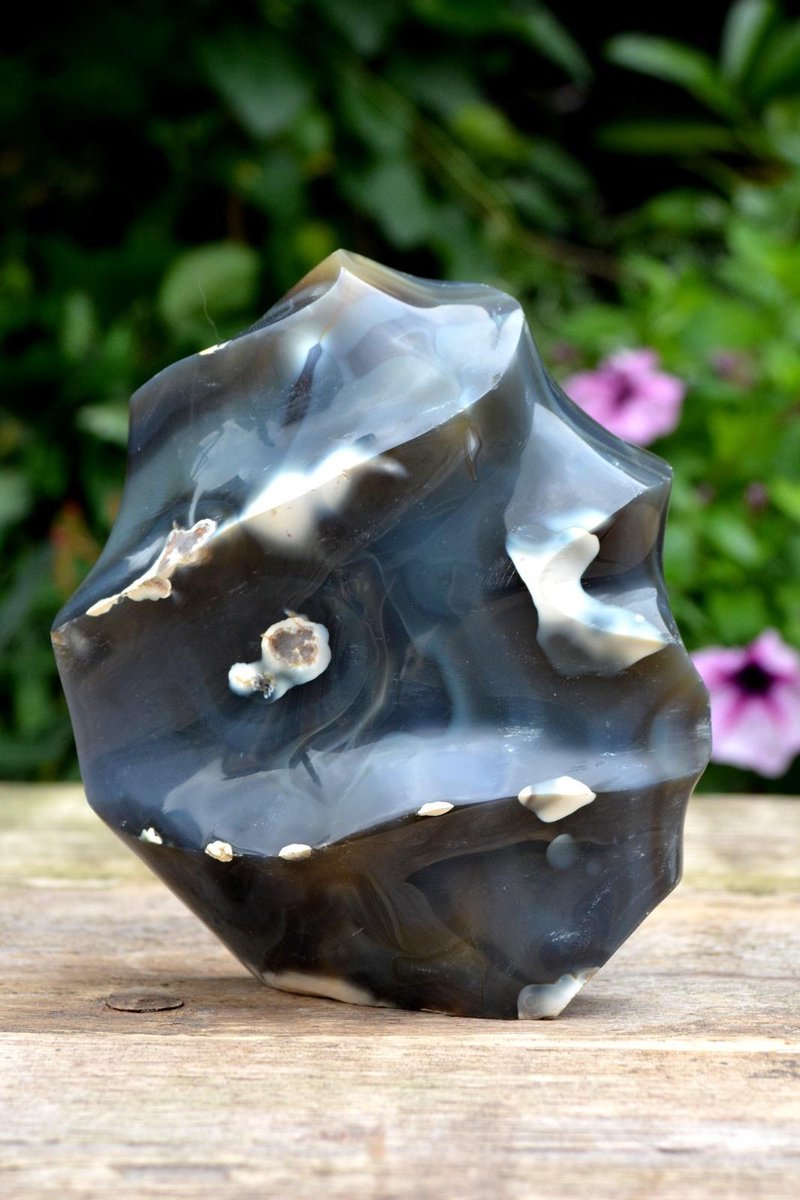 Orka vlam Agaat sculptuur - 1213 gram