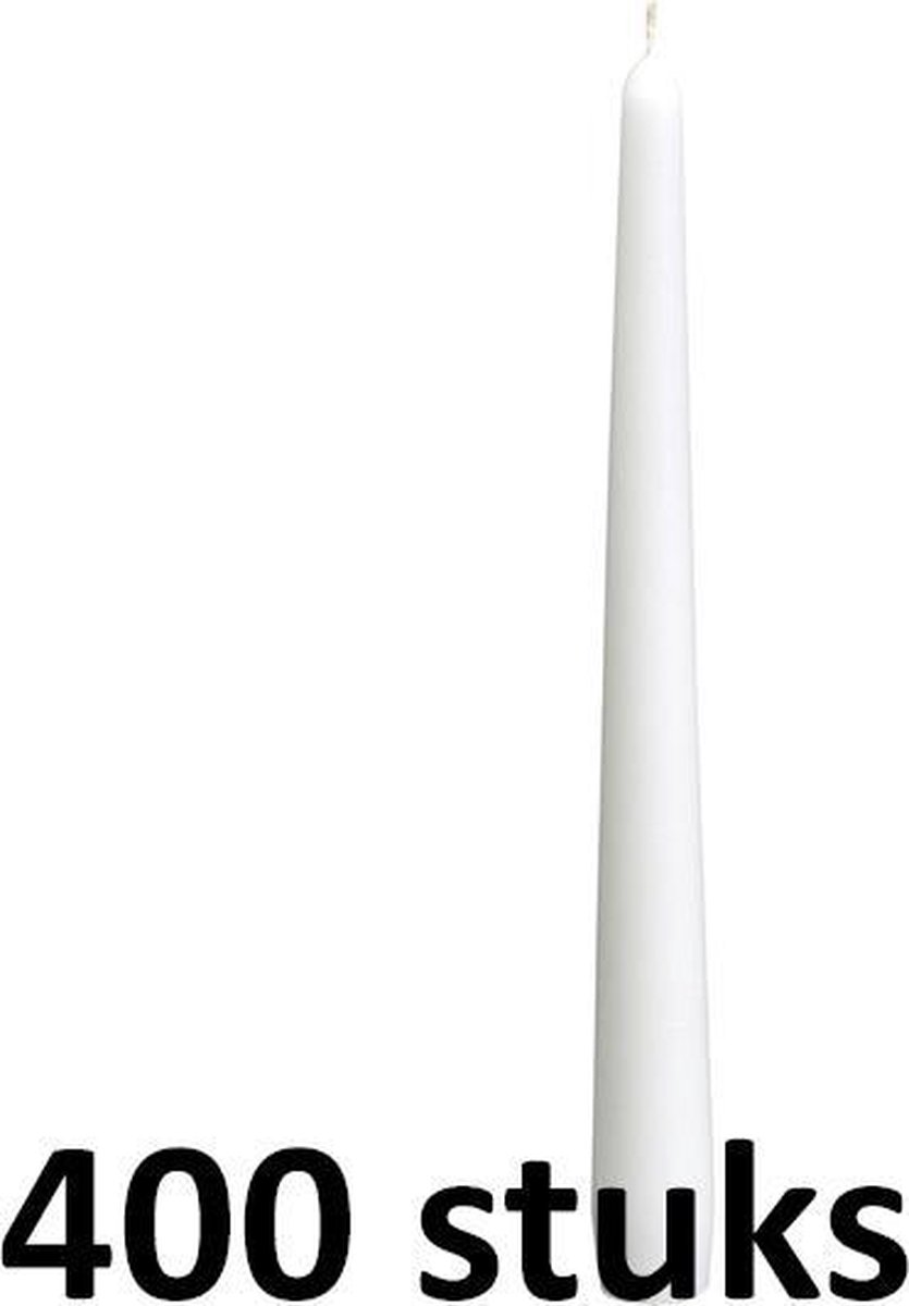 400 stuks dinerkaarsen wit 245/23 (7 uur)