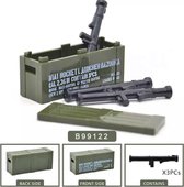 G25 - Amerikaanse wapenkist met 3x een bazooka - Custom printed - WW2 Bouwstenen - Lego fit - WW2 - Soldaten - Militair - Tank - Army - Bouwstenen - Wapens - Geweren - Brick - Twee