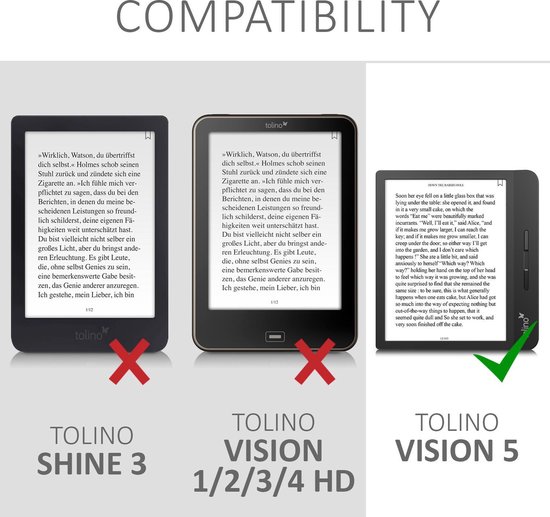 kwmobile e-reader hoesje geschikt voor Tolino Vision 5 hoes - Ereader flip case met standaard - Kunstleren e reader cover - Paardenbloemen Liefde design in grijs van kwmobile — afbeelding 3