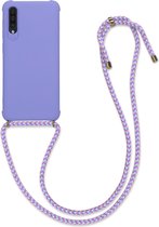 kwmobile telefoonhoesjegeschikt voor Samsung Galaxy A50 - Hoesje van siliconen met telefoonkoord - In lavendel