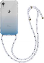 kwmobile telefoonhoesje voor Apple iPhone XR - Hoesje met koord in lichtblauw / transparant - Back cover voor smartphone